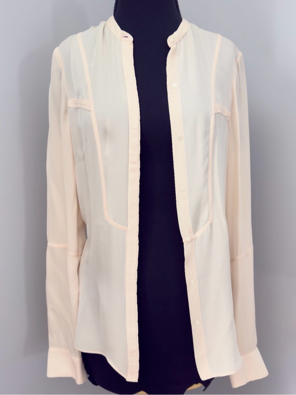 A.L.C. Light Pink pleated Detail Blouse size XS silk